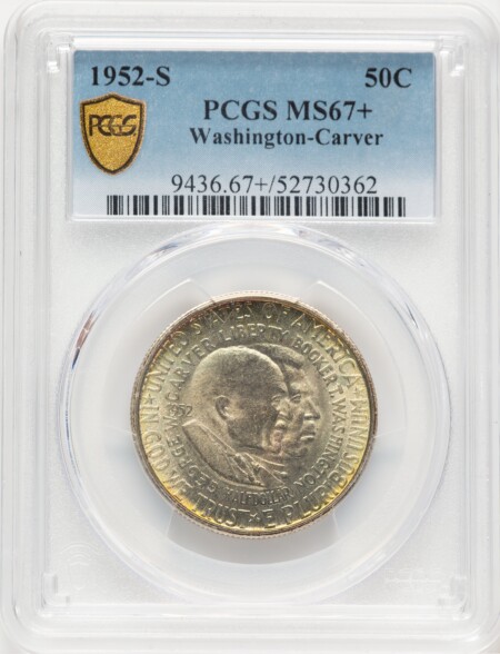 1952-S 50C Washington-Carver, MS PCGS Secure PCGS Plus 67 PCGS