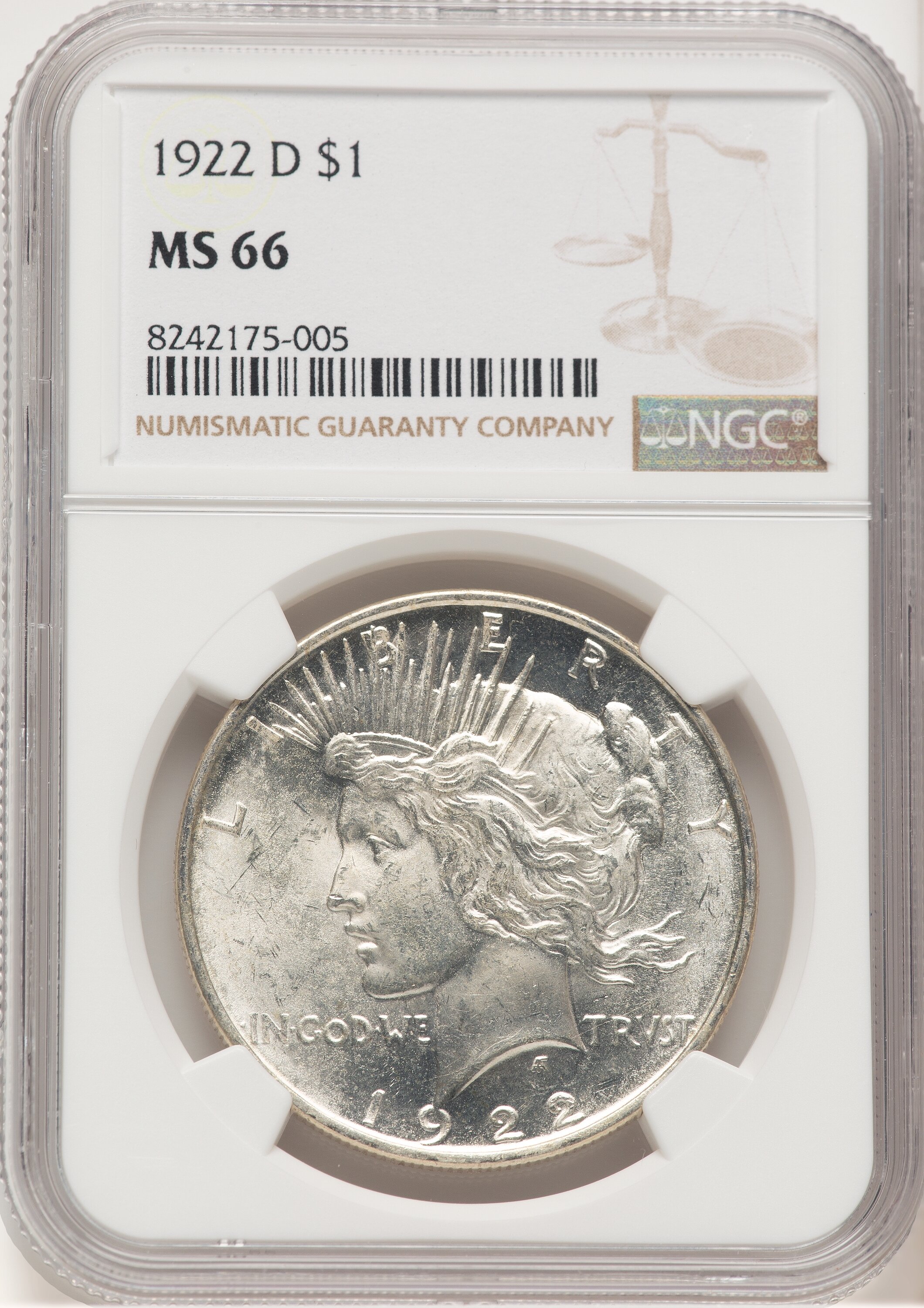1922-D S$1 66 NGC
