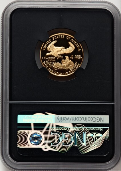1996-W $10 Quarter-Ounce Gold Eagle, DC Miles Standish 70 NGC