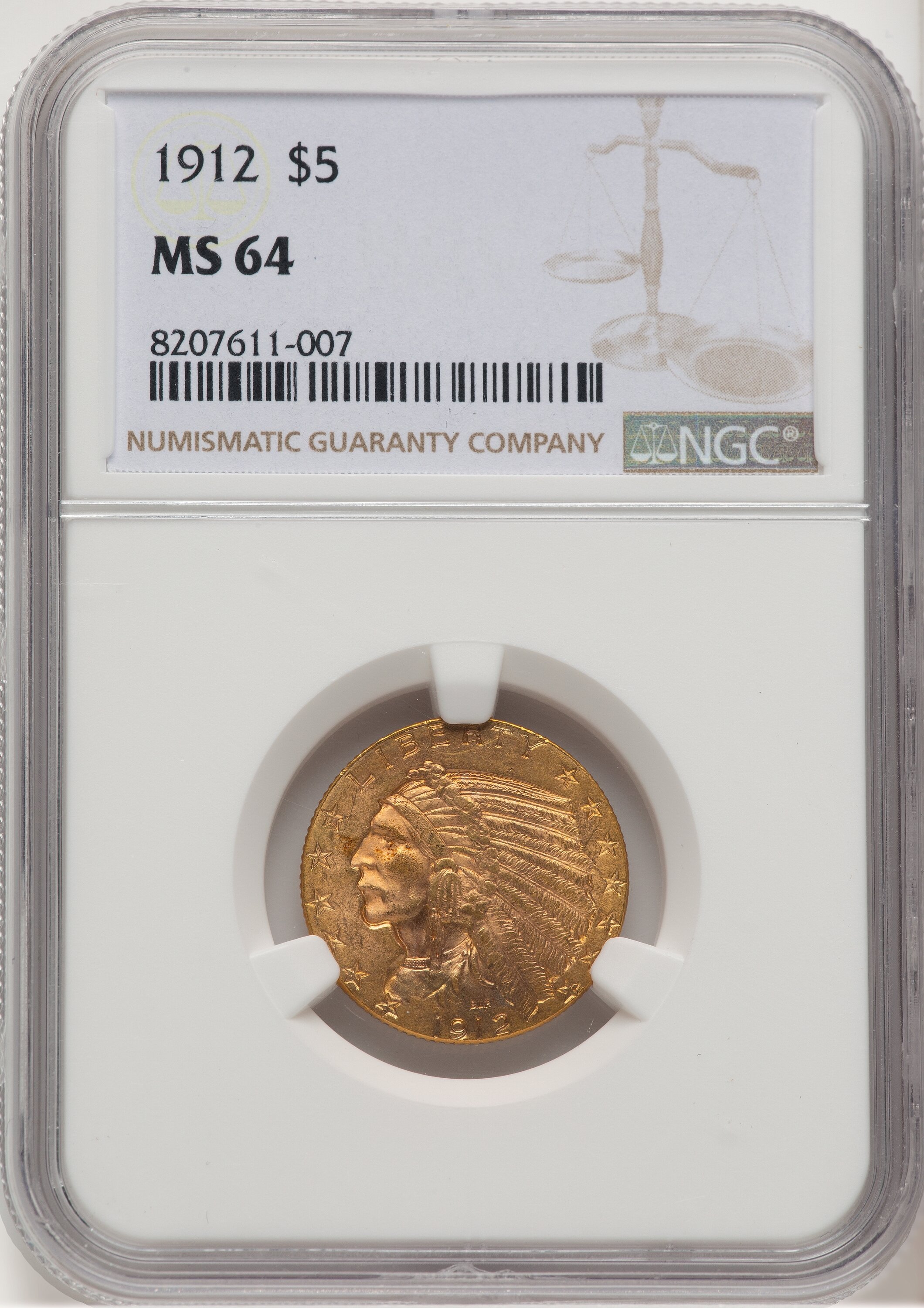 1912 $5 Brown Label 64 NGC