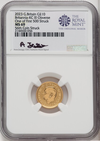 2023 G.B. G10 BRITANNIA-KC III OBVERSE 56TH COIN STRUCK 69 NGC
