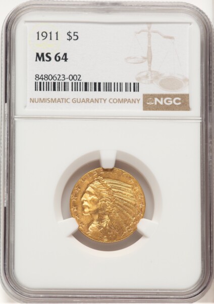 1911 $5 64 NGC