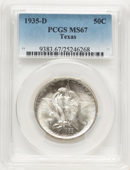 1935-D 50C Texas, MS 67 PCGS