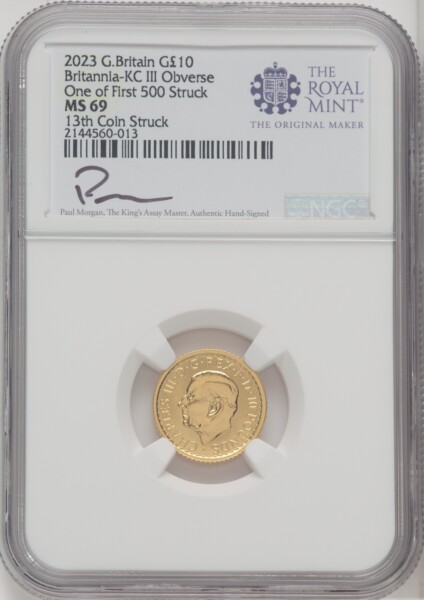 2023 G.B. G10 BRITANNIA-KC III OBVERSE 13TH COIN STRUCK 69 NGC