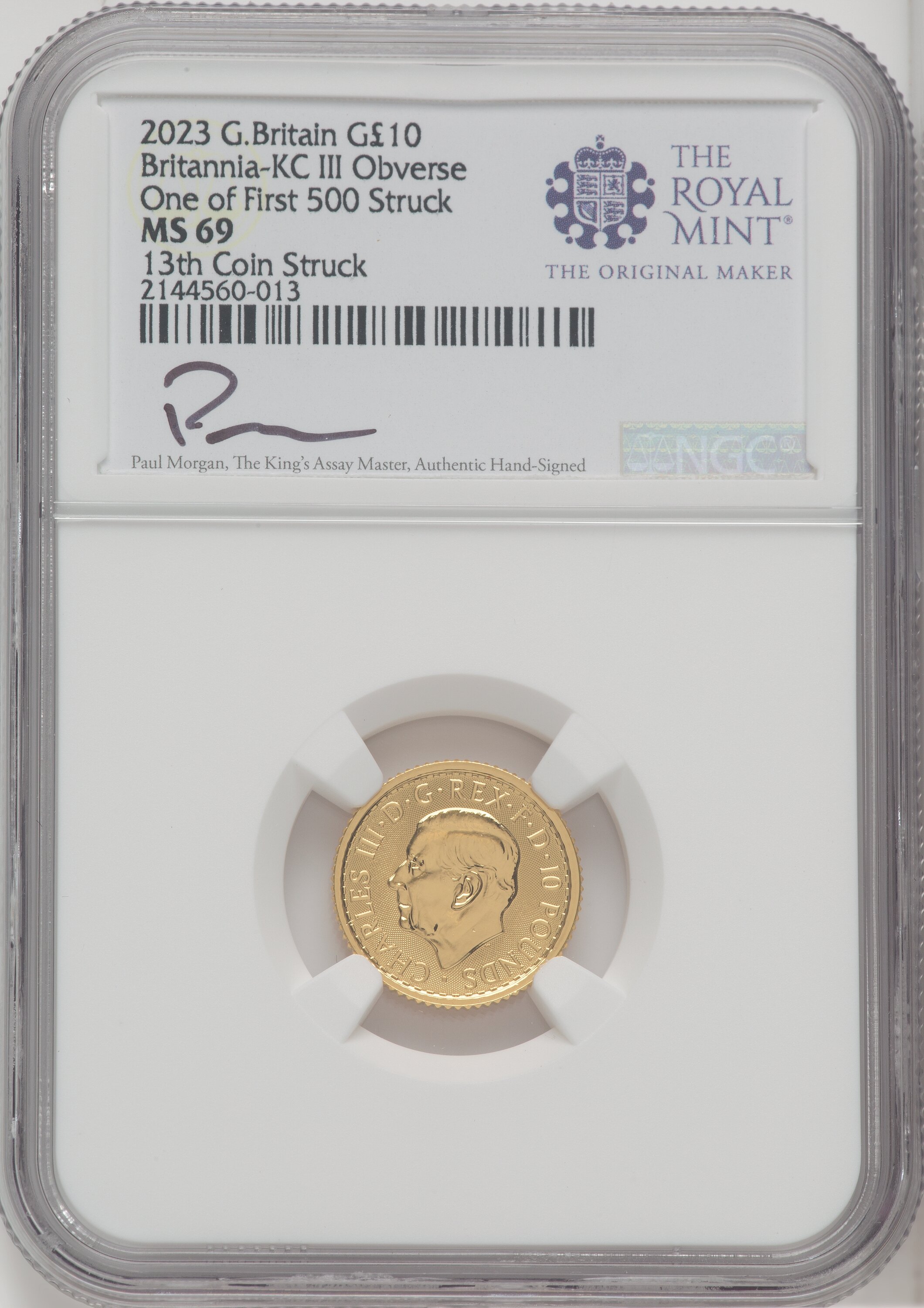 2023 G.B. G10 BRITANNIA-KC III OBVERSE 13TH COIN STRUCK 69 NGC