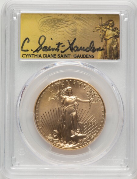 1996 $50 One-Ounce Gold Eagle, MS Saint Gaudens Label 70 PCGS