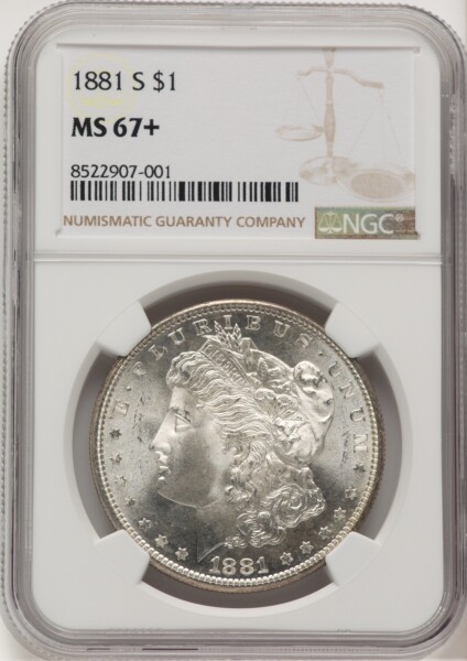 1881-S S$1 NGC Plus 67 NGC