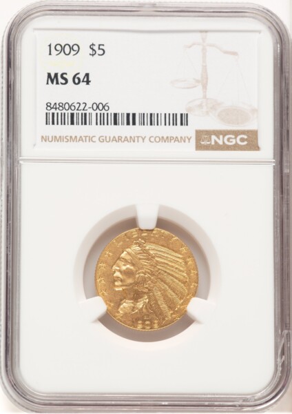 1909 $5 64 NGC