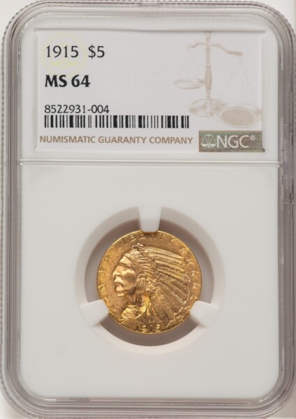1915 $5 64 NGC