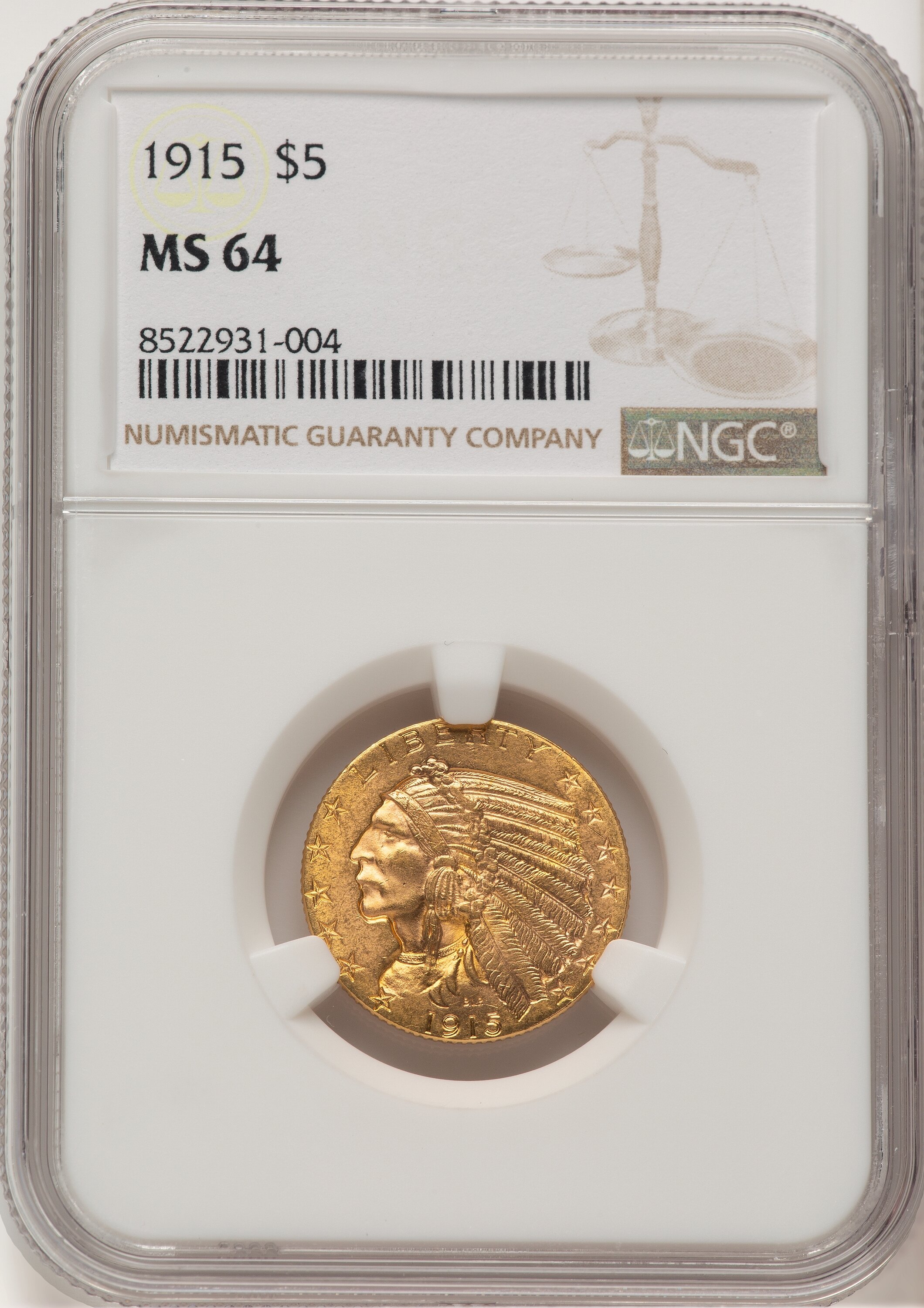 1915 $5 64 NGC