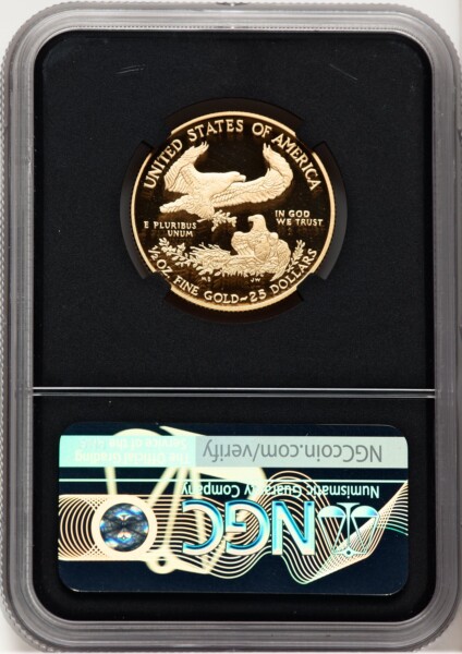 2010-W Proof Gold Eagle 1/2 oz ER Anna Cabral Prestige Treasurer Series Blk Core 70 NGC