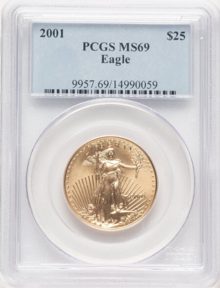 2001 Gold Eagle 1/2 oz Blue Label 69 PCGS