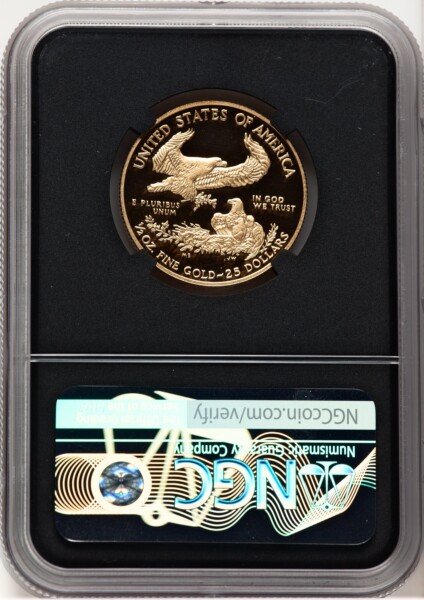2014-W Proof Gold Eagle 1/2 oz ER Anna Cabral Prestige Treasurer Series Blk Core 70 NGC