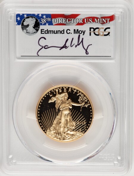 2016-W $25 Half-Ounce Gold Eagle, 30th Anniversary, First Strike, Moy Signature, PR, DC FS Ed Moy 70 PCGS
