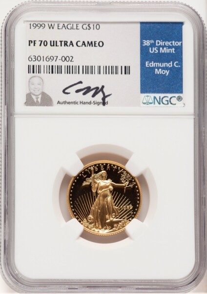 1999-W Proof Gold Eagle 1/4 oz Ed Moy 70 NGC