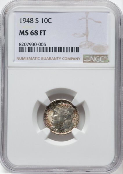 1948-S 10C, FB 68 NGC