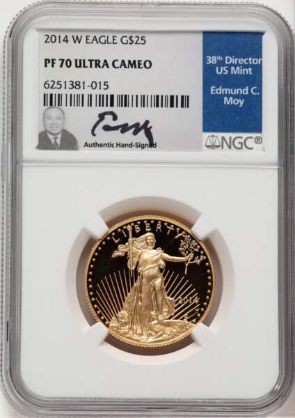 2014-W $25 Half-Ounce Gold Eagle, DCAM Ed Moy 70 NGC