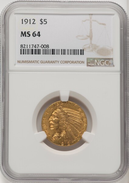 1912 $5 64 NGC