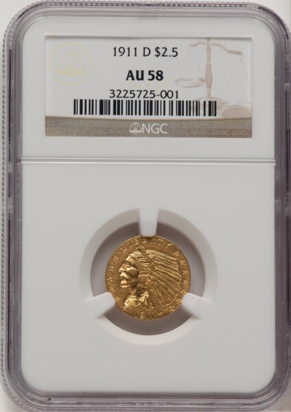 1911-D $2 1/2 58 NGC