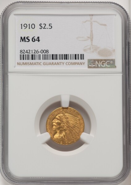 1910 $2 1/2 64 NGC