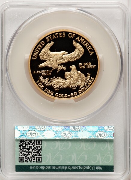 2016-W $50 One-Ounce Gold Eagle, 30th Anniversary, DC 70 CACG