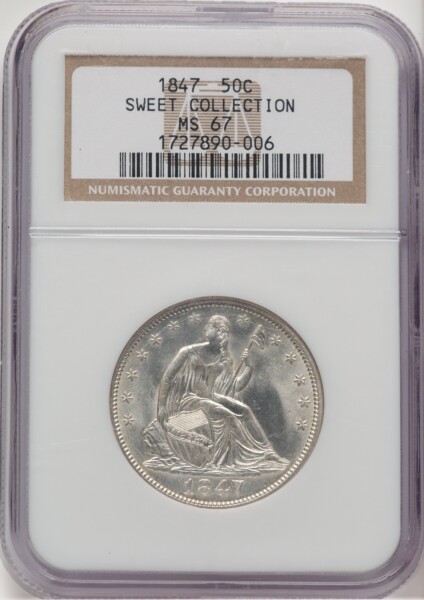 1847 50C, MS 67 NGC