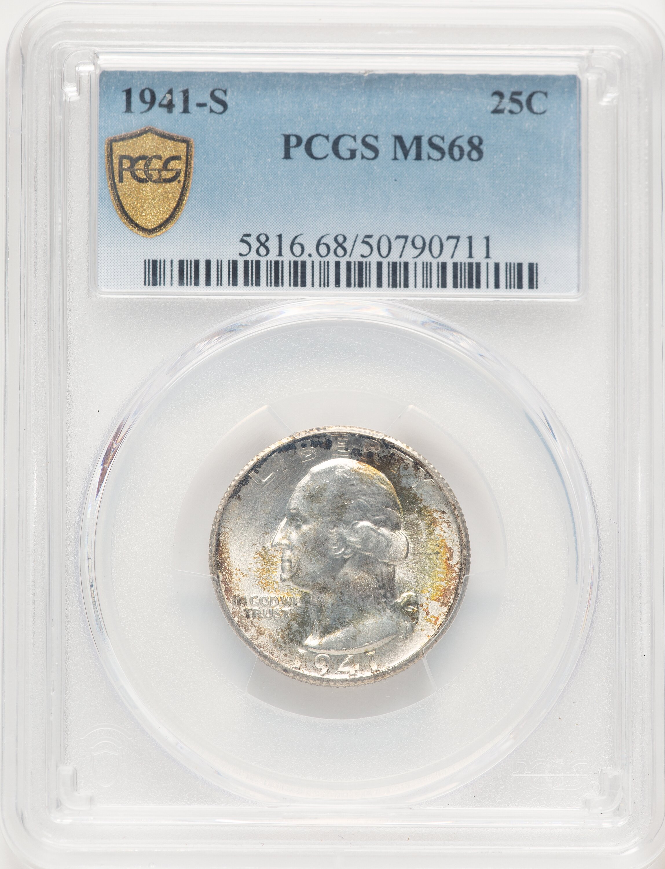1941-S 25C PCGS Secure 68 PCGS