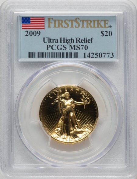 2009 G$20 Ultra High Relief FS Flag 70 PCGS
