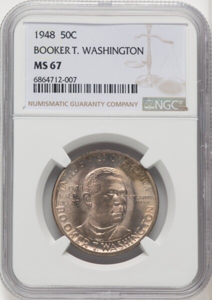 1948 50C Booker T. Washington, MS 67 NGC