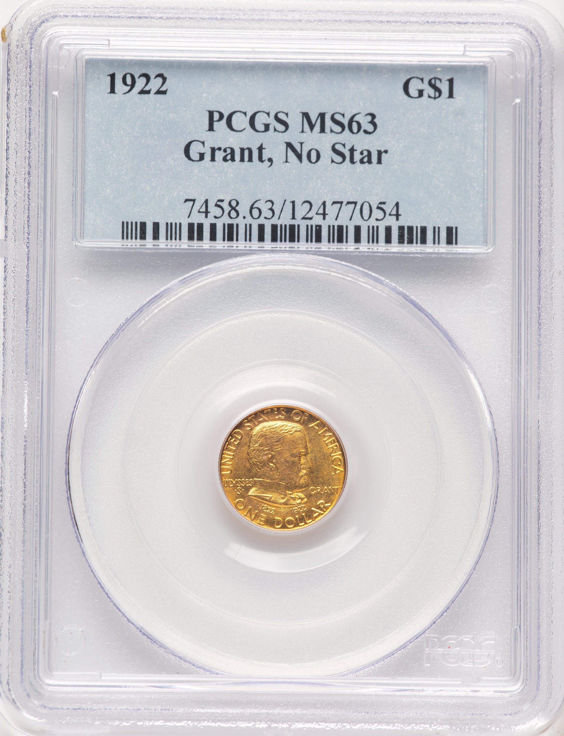 1922 G$1 Grant, No Star 63 PCGS