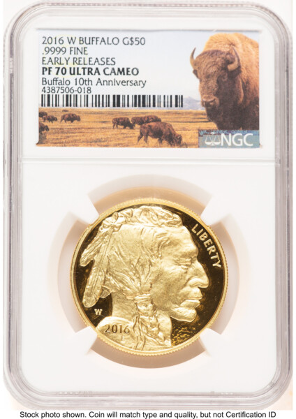2016-W Proof Gold Buffalo 1 oz ER Bison Label 70 NGC