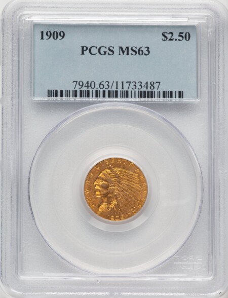 1909 $2 1/2 63 PCGS
