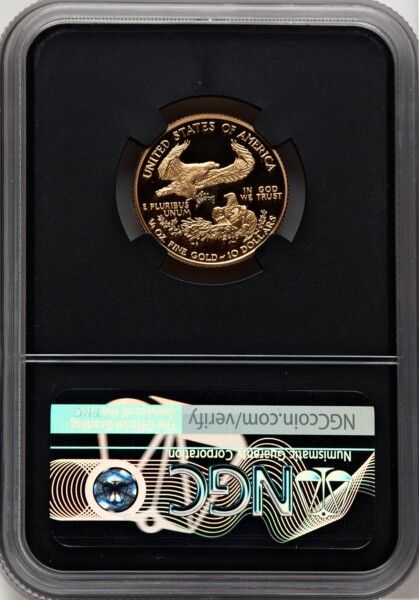 2001-W $10 Quarter-Ounce Gold Eagle, PR, DC Miles Standish 70 NGC
