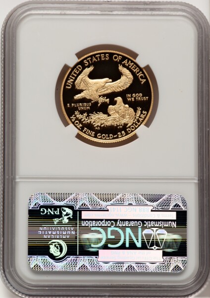 2011-W $25 Half-Ounce Gold Eagle, DC Brown Label 70 NGC