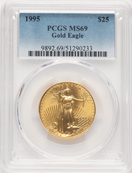 1995 Gold Eagle 1/2 oz Blue Gradient 69 PCGS