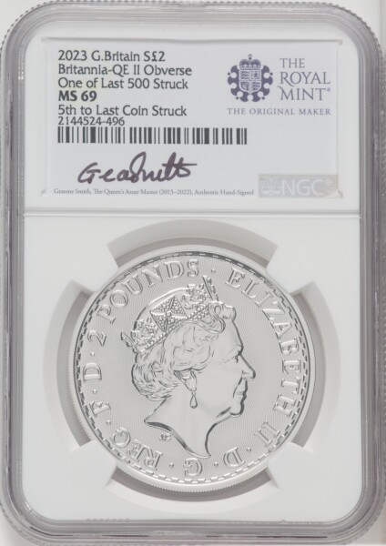 2023 G.B. S2 BRITANNIA 2 COIN KING AND QUEEN SET #5 69 NGC