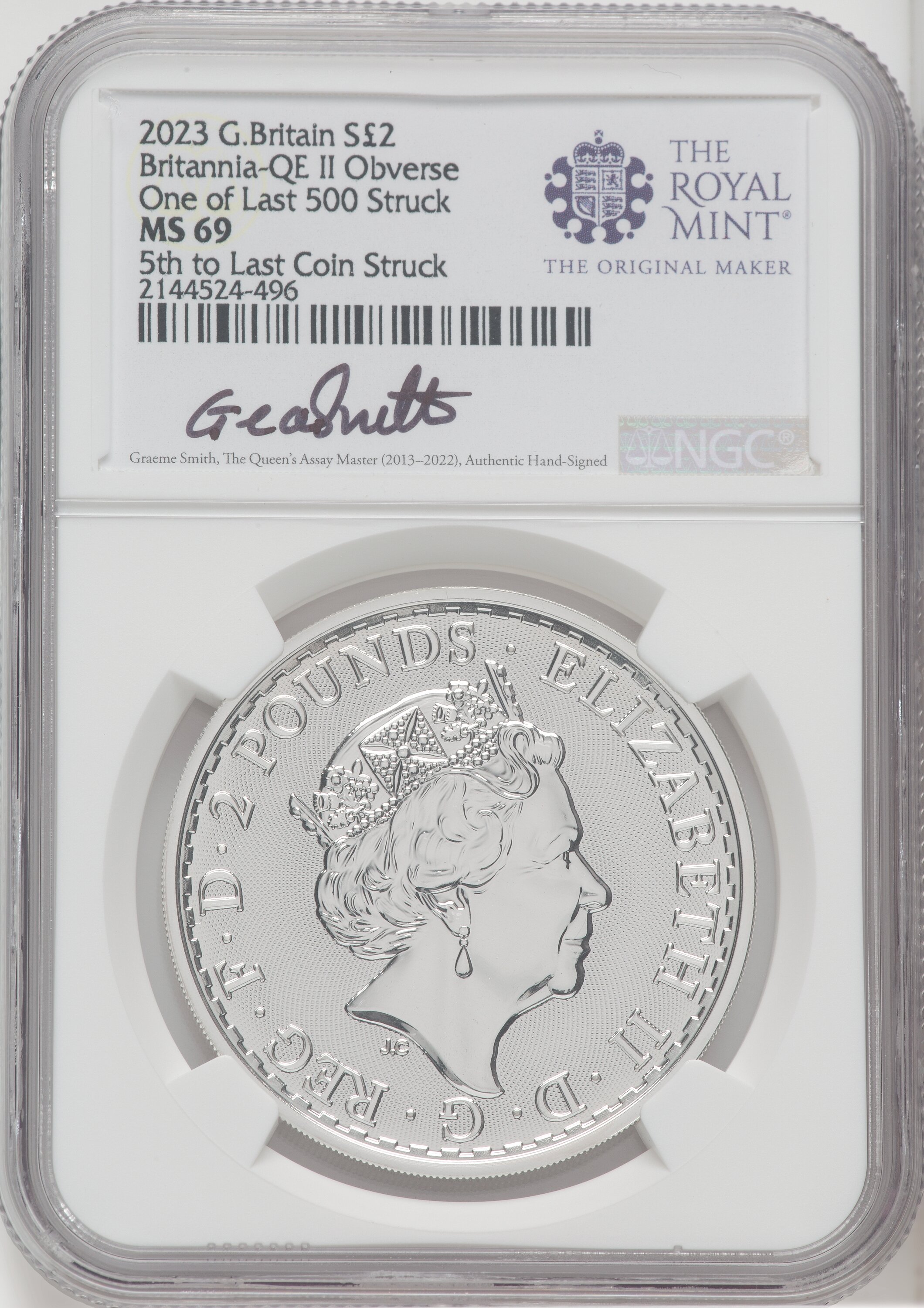 2023 G.B. S2 BRITANNIA 2 COIN KING AND QUEEN SET #5 69 NGC