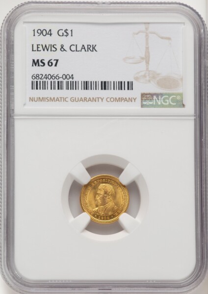 1904 G$1 Lewis and Clark, MS 67 NGC