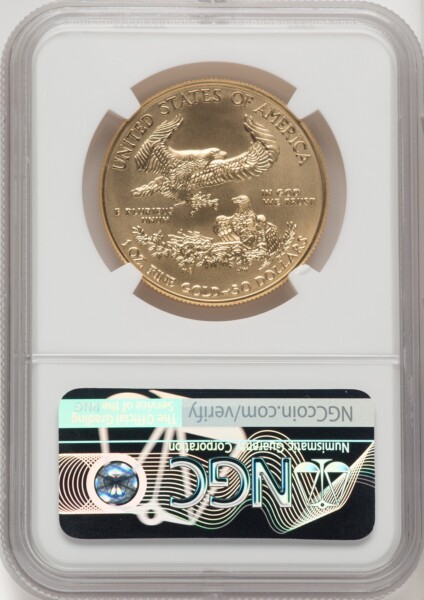 2020-W $50 One Ounce Gold Eagle, Burnished, SP ER Blue 70 NGC