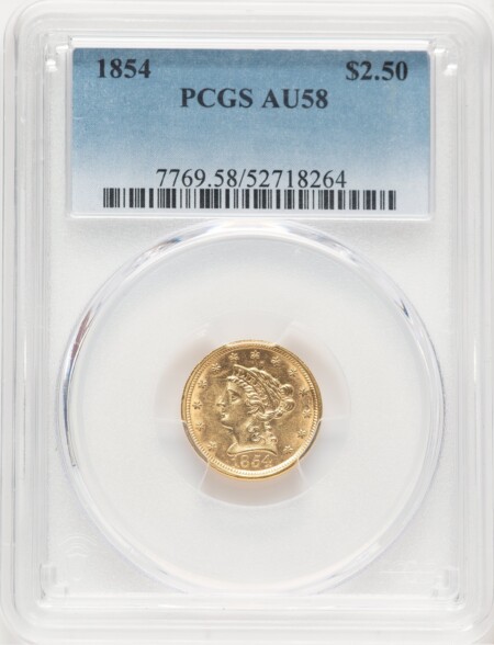 1854 $2 1/2 58 PCGS