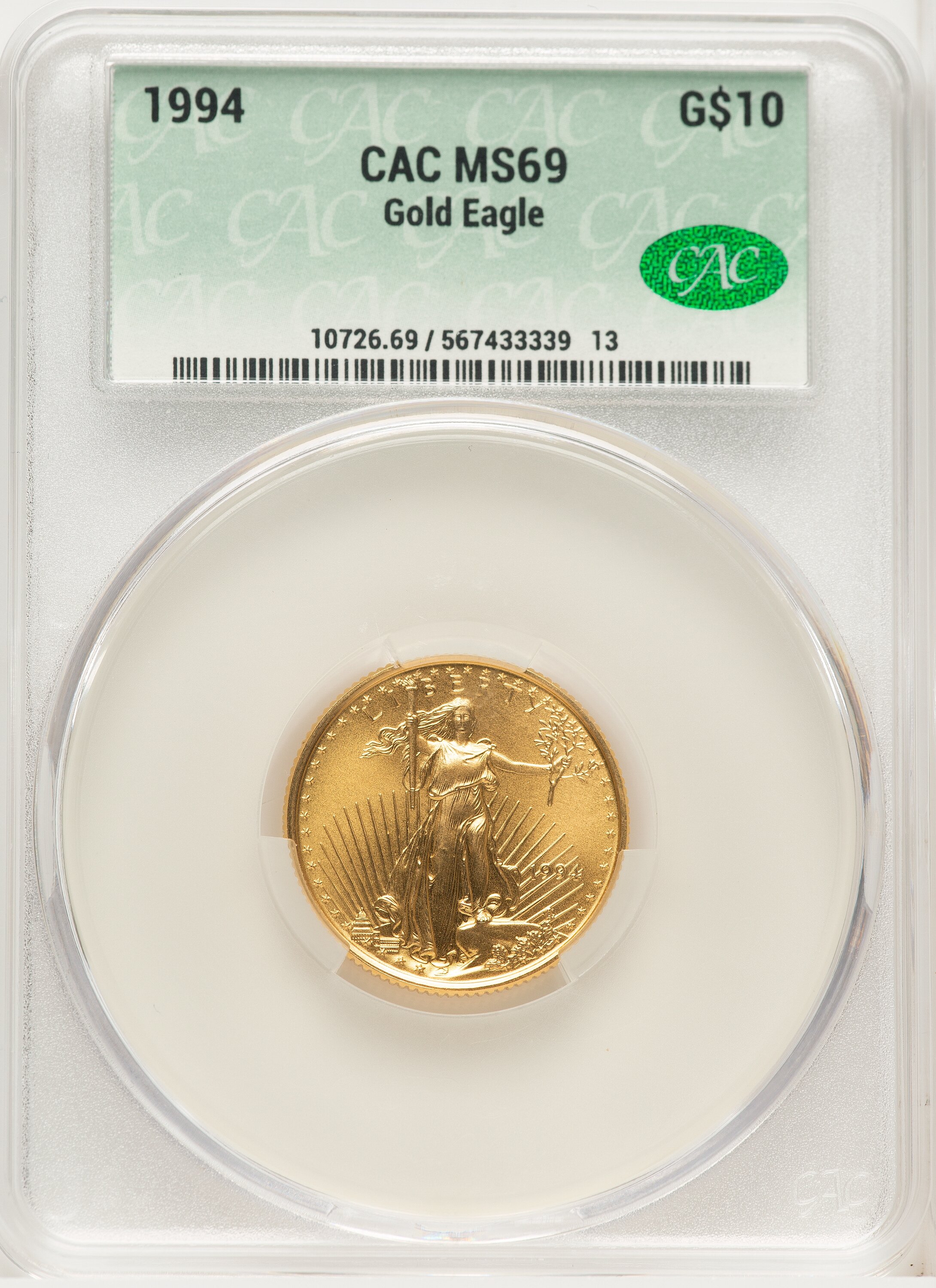 1994 Gold Eagle 1/4 oz Non Designation 69 CACG
