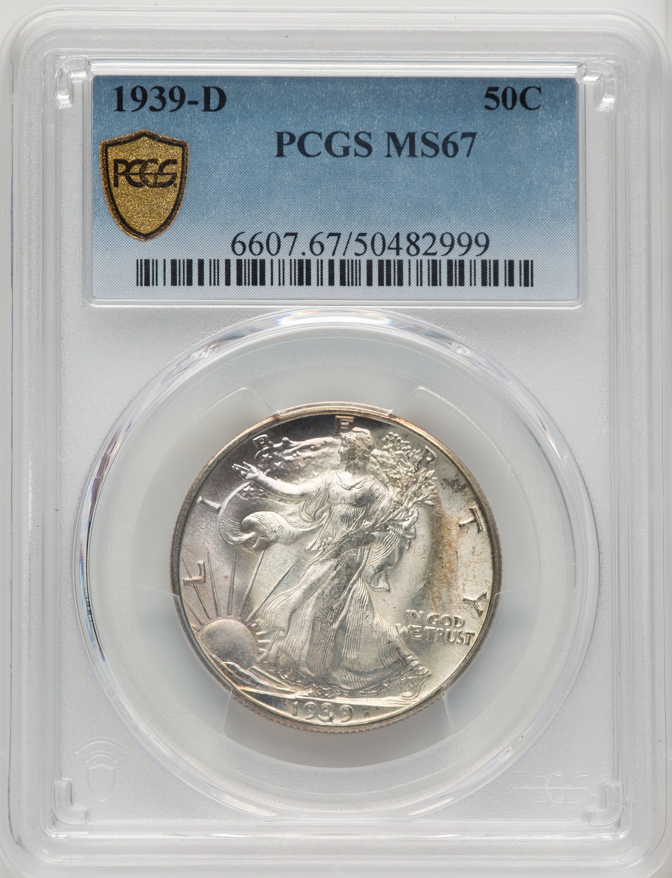 1939-D 50C, MS PCGS Secure 67 PCGS