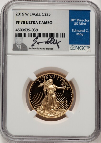 2016-W Proof Gold Eagle 1/2 oz Ed Moy 70 NGC