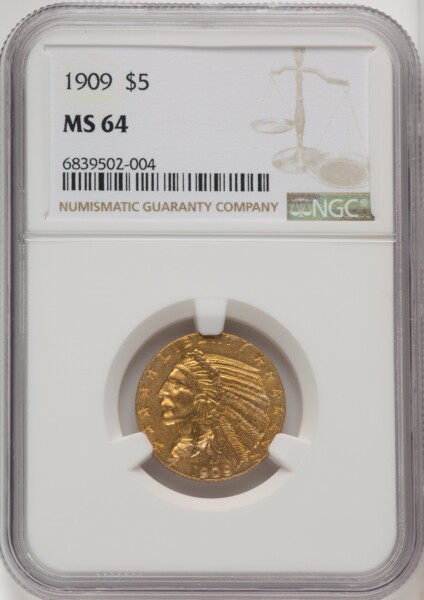 1909 $5 64 NGC