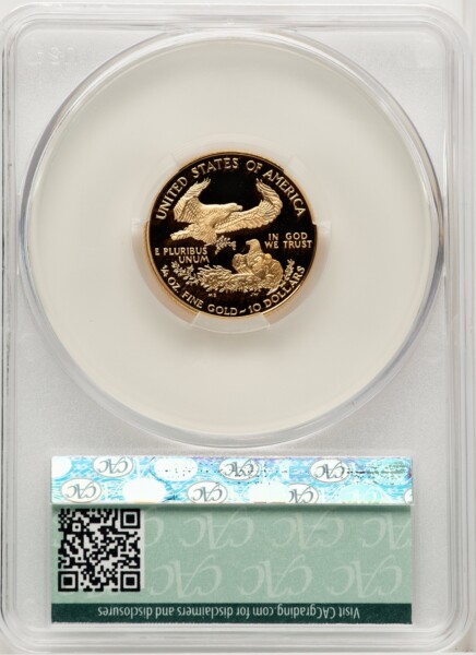 1997-W $10 Quarter-Ounce Gold Eagle, DC Brown Label 70 CACG