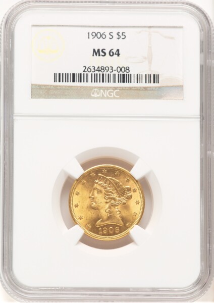 1906-S $5 64 NGC