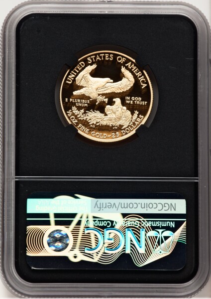 2012-W Proof Gold Eagle 1/2 oz Anna Cabral Prestige Treasurer Series Blk Core 70 NGC