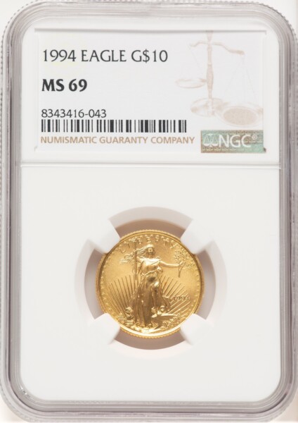 1994 Gold Eagle 1/4 oz Brown Label 69 NGC