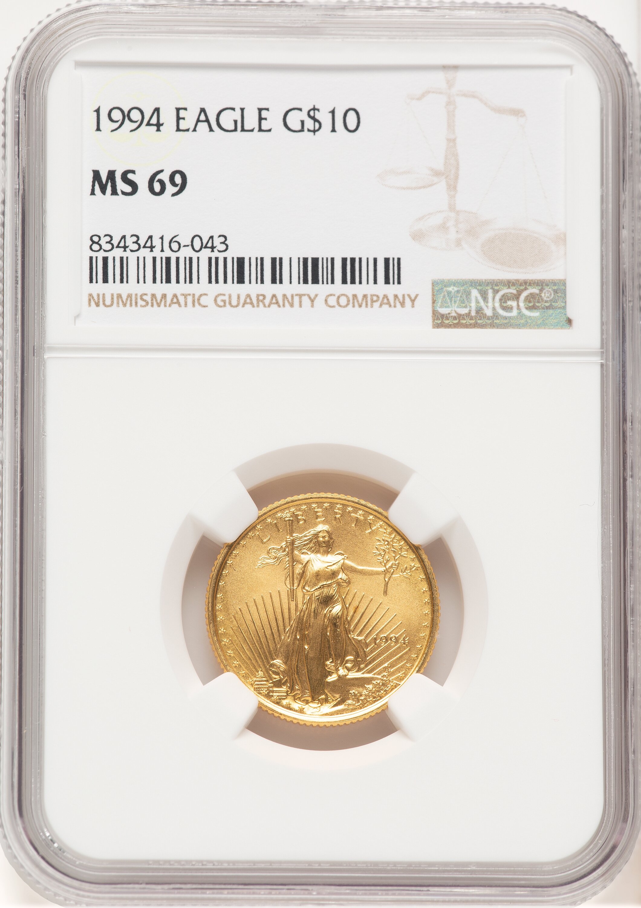 1994 Gold Eagle 1/4 oz Brown Label 69 NGC