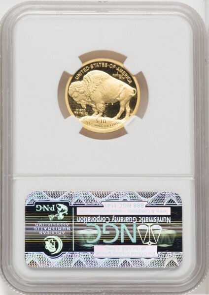 2008-W $10 Quarter-Ounce Gold Buffalo, PR, DC Brown Label 70 NGC